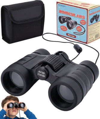Binoculars 4X30 Compact Black Adjustable Focus Rubber Grip from B&Q