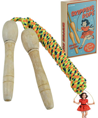 Skipping Rope Wooden Handles Multicoloured Kids Outdoor Toy from B&Q