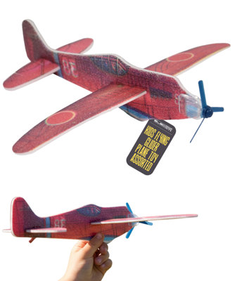 Flying Glider Model Airplane Lightweight Red Foam from B&Q