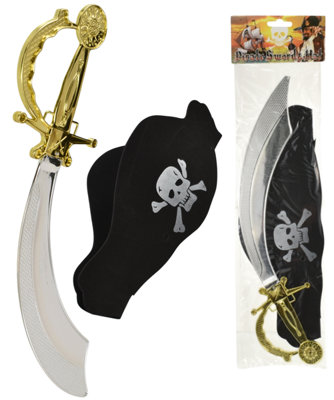 Pirate Hat And Toy Cutlass Sword Set For Kids from B&Q