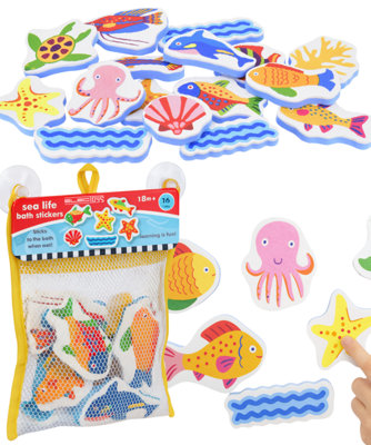 Sea Life Bath Stickers Foam Educational Bath Toy For Kids from B&Q