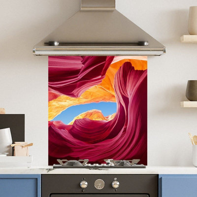 Choose Your Print Premium 60 X 70Cm Canyon  6mm Glass Toughened Kitchen Splashback from B&Q
