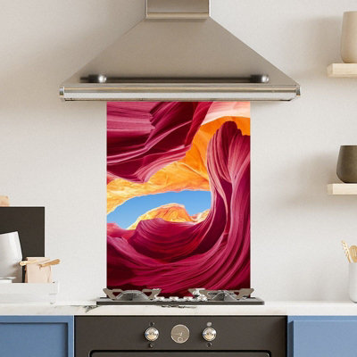 Choose Your Print Premium 65 X  90Cm Canyon  6mm Glass Toughened Kitchen Splashback from B&Q