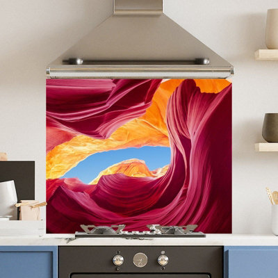 Choose Your Print Premium 70 X 60Cm Canyon  6mm Glass Toughened Kitchen Splashback from B&Q