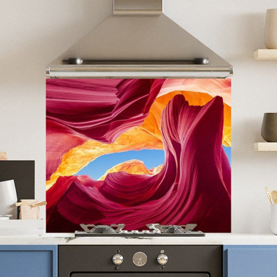 Choose Your Print Premium 75 X 60Cm Canyon  6mm Glass Toughened Kitchen Splashback from B&Q