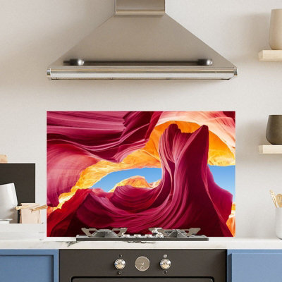 Choose Your Print Premium 90 X 60Cm Canyon  6mm Glass Toughened Kitchen Splashback from B&Q