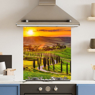 Choose Your Print Premium 59.5 X 74.5Cm Italian Field 6mm Glass Toughened Kitchen Splashback from B&Q