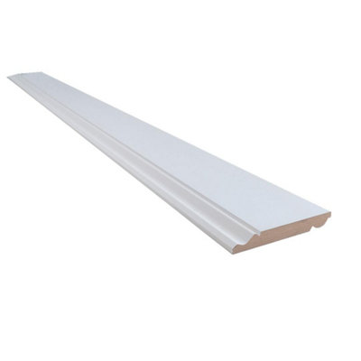B&Q -  White Primed Mdf Torus Ogee Skirting Board (T) 18mm (W) 144mm (L) 2.4MPack Of 6