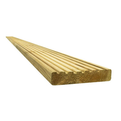Snowdon Timber Treated Reject Decking Board (T) 27mm (W) 144mm (L) 3.6MPack Of 16 from B&Q