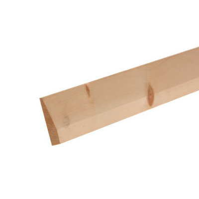 B&Q -  Pine Chamfered Skirting Board (T) 15mm (W) 94mm (L) 2.4MPack Of 4