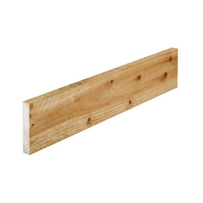 Snowdon Timber Rough Sawn Treated Timber (T) 22mm (W) 125mm (L) 2.4MPack Of 4 from B&Q