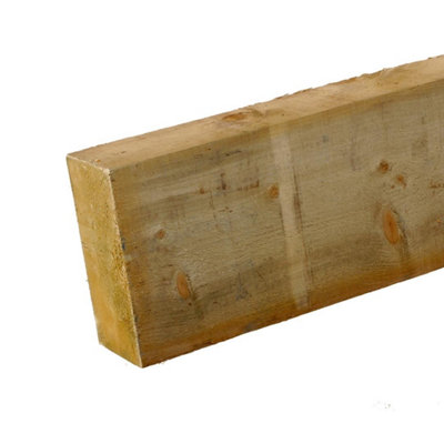 Snowdon Timber Rough Sawn Treated Timber (T) 47mm (W) 100mm (L) 2.4MPack Of 4 from B&Q