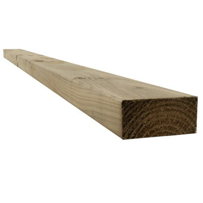 B&Q -  Treated 4X2" Timber (T) 45mm (W) 95mm (L) 3.6M
