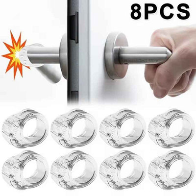 8 Pcs No Drill Transparent Silicone Door Stopper Floor Buffer Wall Protector from B&Q