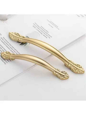  - 10 Pack Brushed Gold Cabinet Handles Modern 128mm Metal Drawer Pulls