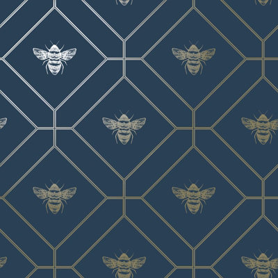  - Honeycomb Bee Wallpaper Metallic Gold Geometric