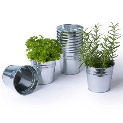 12Pcs  Metal Plant Pot Garden Flower Pots from B&Q