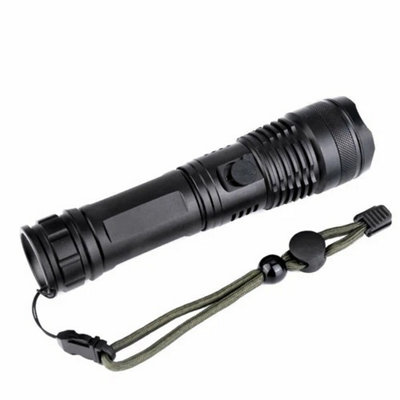 High Power 6000 Lumen Super Bright Led Rechargeable Flashlight Torch Zoomable Lamp from B&Q