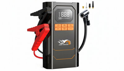 12V 9000A Jump Starter With Air Compressor Portable Power Bank  Tire Inflator from B&Q