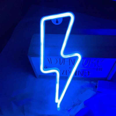 Led Neon Lightning Sign With Base Decorative Night Light For PartiesGaming Rooms And Home Decor from B&Q