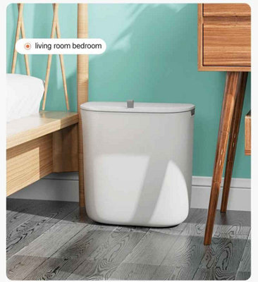 9L Wall Mounted Trash Bin With Lid Waterproof Bathroom Waste Bin from B&Q