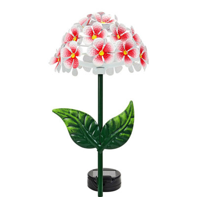 Outdoor Solar Hydrangea Flower Light 26 Led Metal Garden Stake from B&Q