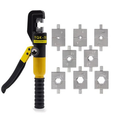 16 Ton Hydraulic Crimper Tool With 8 Dies For Battery Cable Wire Lug Terminals from B&Q