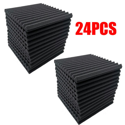  - 24 Pack Acoustic Foam Panels Pyramid Soundproofing Tiles For Studio