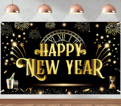 Happy New Year Wall Banner For Photo Booth And Party Decorations from B&Q