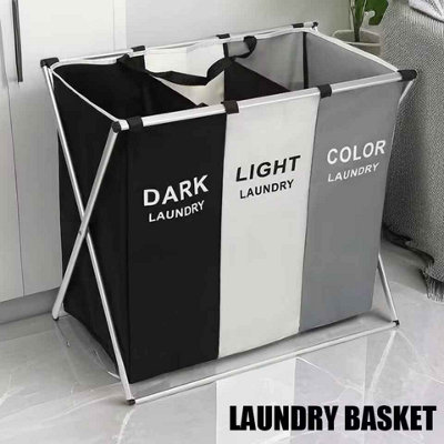 Foldable Laundry Basket Large Clothes Storage Hamper Bin from B&Q