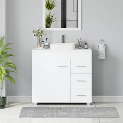  - Under Sink Bathroom Cabinet Storage Unit White