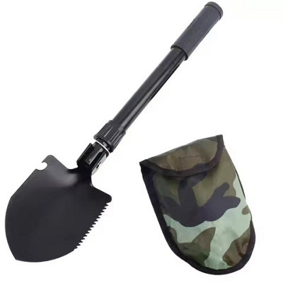 Folding Backpacking Shovel And PickSteel Spade With Serrated Edge And Case from B&Q