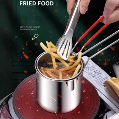 Stainless Steel Deep Fryer With Frying Basket from B&Q