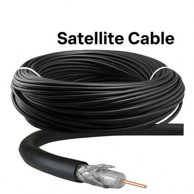 Black Satellite Digital Tv Aerial Coax Cable Coaxial Wire from B&Q