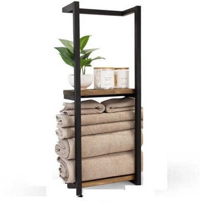  - Wall Mounted Towel Rack Bathroom Towel Storage Organizer