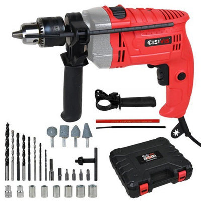 Heavy Duty 1200W Corded Hammer Drill With Bit Set