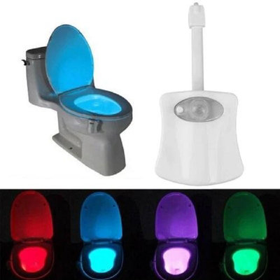 Led Toilet Bathroom Night Light Pir Motion Activated Seat Sensor 8Color Changing. from B&Q