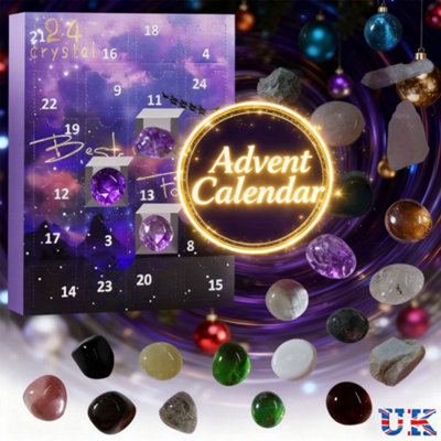 Christmas Crystal Advent Calendar 2025 24 Healing Crystals Mineral Countdown Box from B&Q