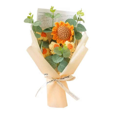 Handmade Crochet Flower Bouquet Sunflower And Daisy Gift from B&Q