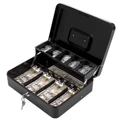 Lockable Money Box With Key And Coin Tray For Cash Storage from B&Q