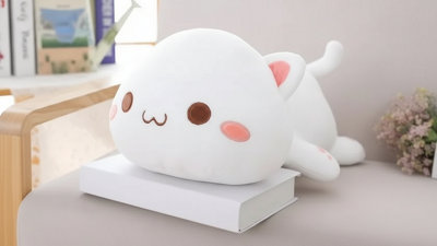 50Cm Lying Cat Plush Toy  Soft Stuffed Animal Cushion Pillow