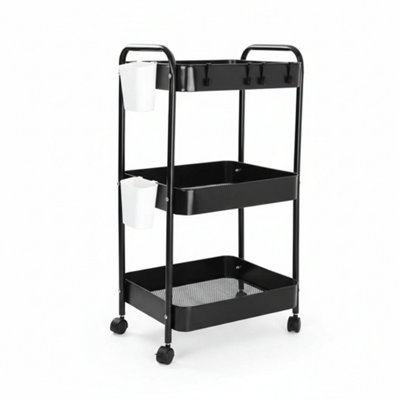 3-Tier Kitchen Storage Trolley Basket Cart
