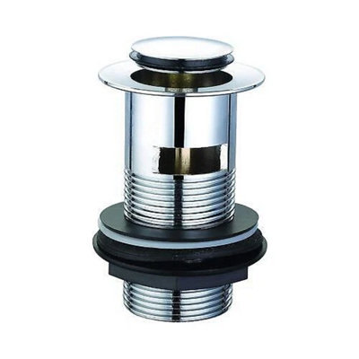  - Basin Waste Pop Up Click Clack Slotted Sink PlugPush ButtonChrome