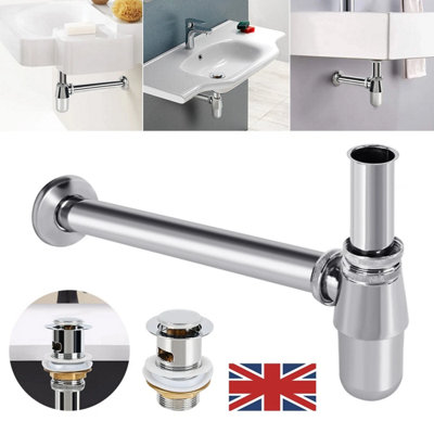 Chrome Bottle Trap For Bathroom Basin Adjustable Height With Pop Up Waste from B&Q