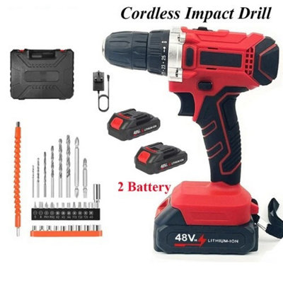 48V Cordless Combi Hammer Drill Driver Electric Screwdriver With 2 Batteries from B&Q
