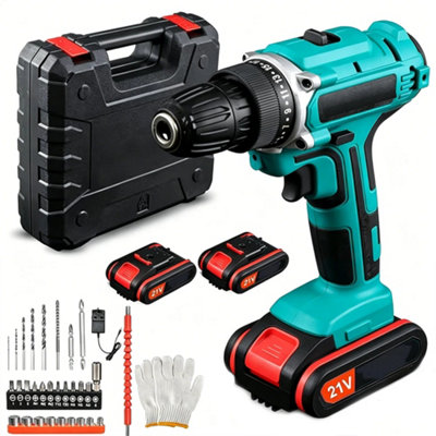 2 Battery 21V Cordless Drill Combi Driver Electric Screwdriver Set from B&Q