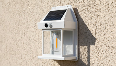Solar Power Wall Light Lantern Motion Sensor Outdoor Garden Lamp from B&Q