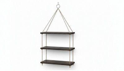 3 Tier Wooden Hanging Shelf Swing Floating Shelves  Wall Decor from B&Q