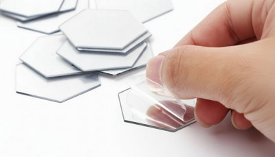 60Pcs 3D Hexagon Mirror Wall Stickers  Self Adhesive Decorative Tiles from B&Q