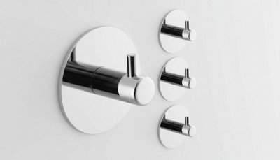 5Pcs Silver Stainless Steel Self Adhesive Wall Hooks from B&Q